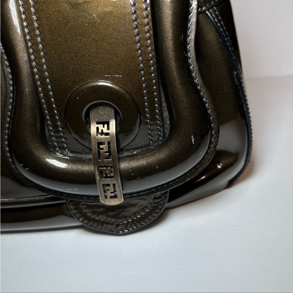 Authentic Fendi patent leather brown B-Bag - Picture 2 of 15